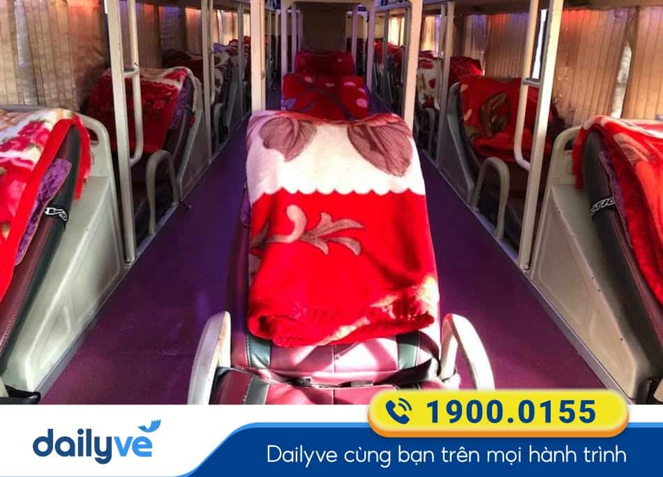 Nội thất xe giường nằm 40 chỗ của xe khách Duyệt Thủy Thái Bình