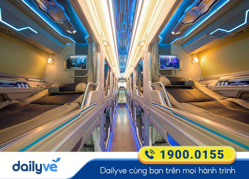 Nội thất xe giường Limousine 20 phòng của nhà xe Tiến Oanh