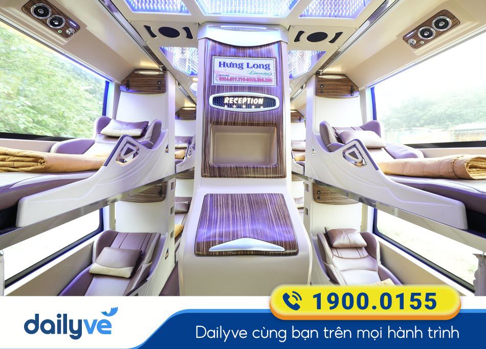 Nội thất sang trọng xe Limousine 22 phòng của xe Hưng Long