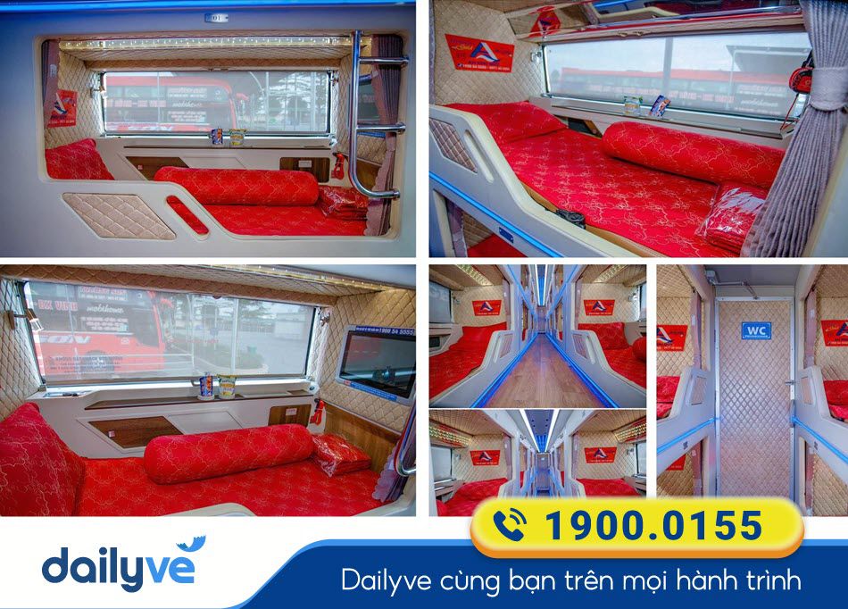 Nội thất xe giường Limousine 20 phòng của xe khách An Phú Quý