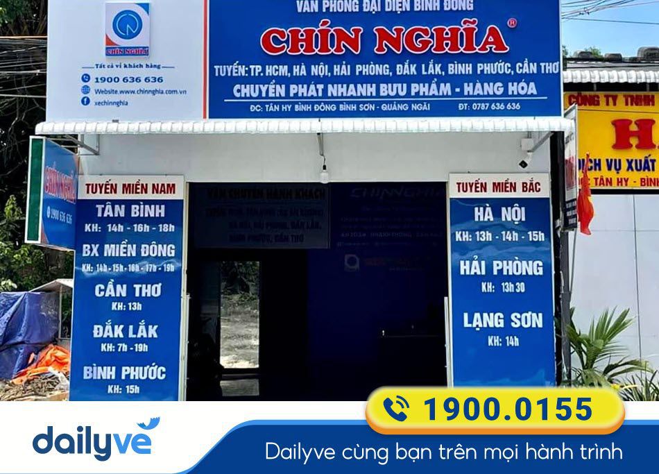 Địa chỉ văn phòng đại diện của nhà xe Chín Nghĩa tại Quảng Ngãi