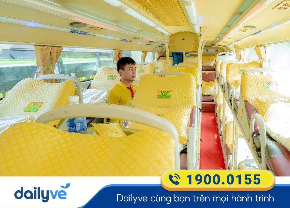 Nội thất xe giường nằm 38 chỗ của xe khách Văn Minh Hà Nội