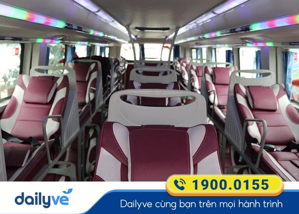Nội thất xe giường nằm 40 chỗ của xe Hùng Cường An Giang