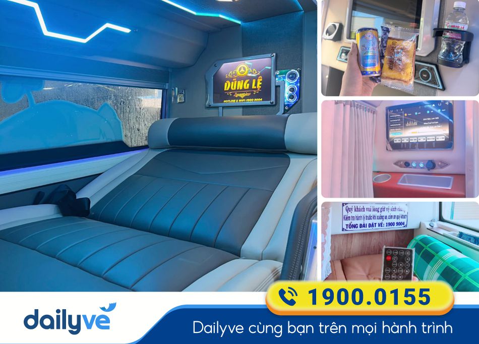 Tiện ích hiện đại dòng xe Limousine 22 phòng của xe khách Dũng Lệ
