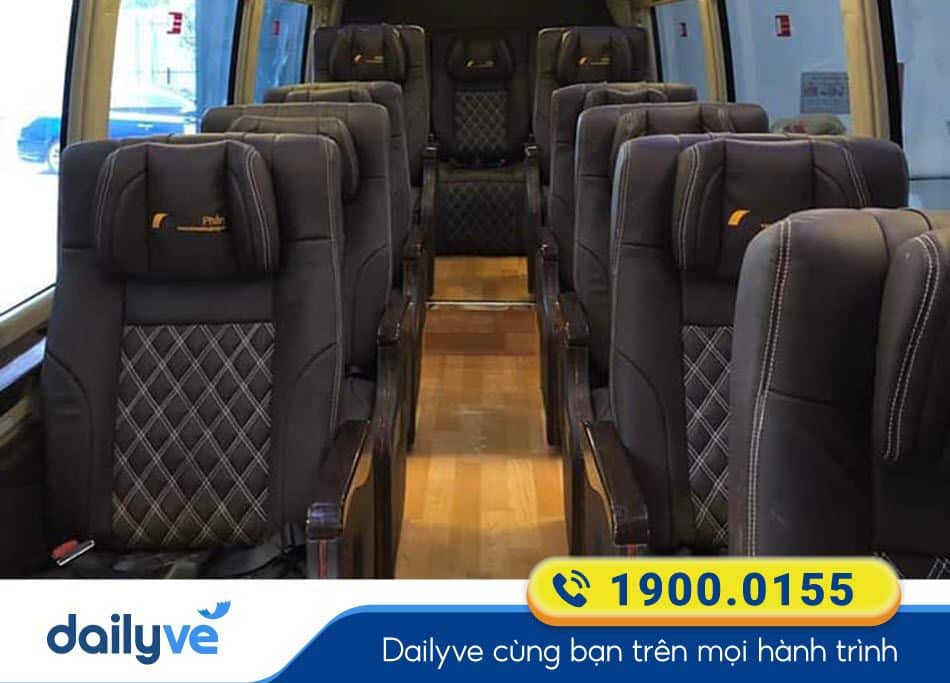 Dòng xe ghế Limousine 19 chỗ của xe Kim Liên từ Quy Nhơn đi Đà Nẵng