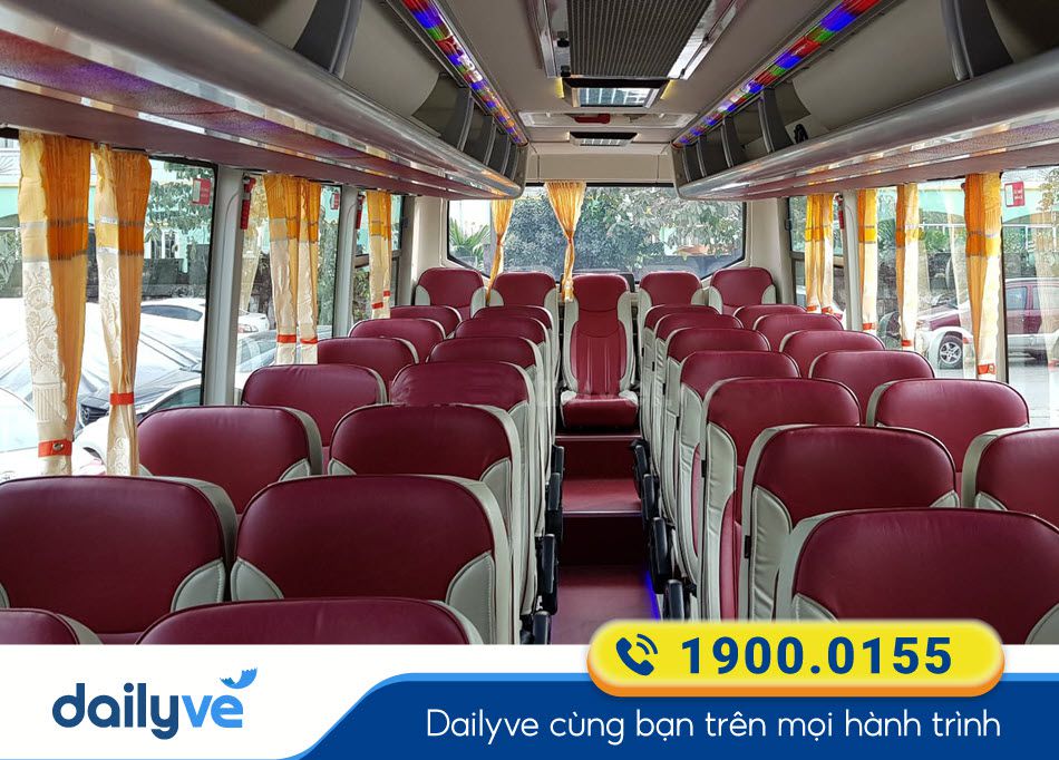 Nội thất xe ghế 29 chỗ của xe Minh Tâm Sài gòn - Bến Tre