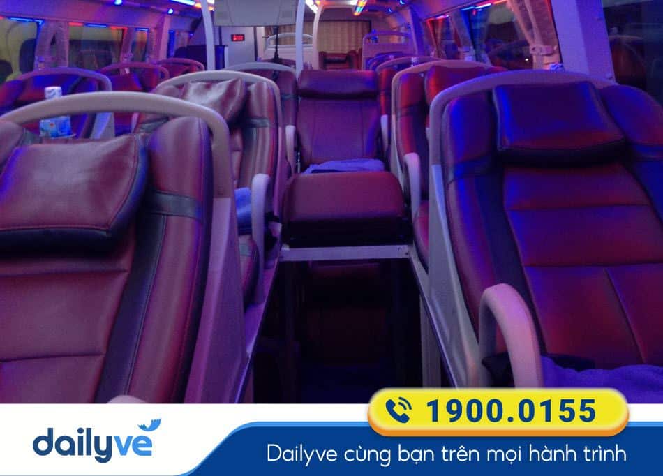Nội thất xe giường nằm 40 chỗ của nhà xe Điểm Màu Bình Định