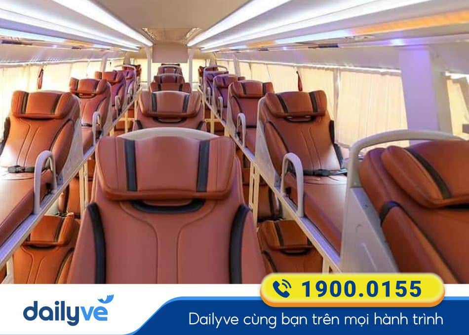 Nội thất xe giường nằm 46 chỗ của xe khách Bảo Yến Chiêm Hóa