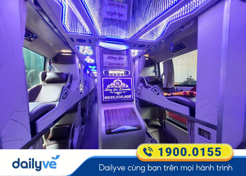 Nội thất xe giường Limousine 22 phòng của nhà xe Hồng Sơn Phú Yên