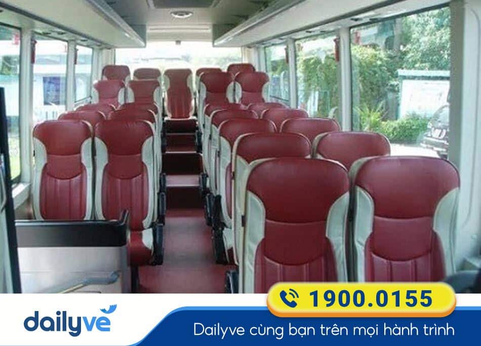 Nội thất xe ghế ngồi 29 chỗ của xe khách Kim Anh Bến Tre