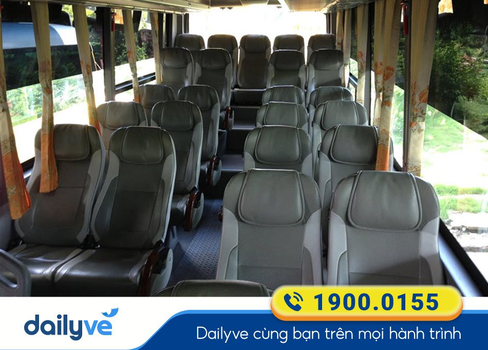 Nội thất xe ghế 29 chỗ của xe Thịnh Phát Bến Tre