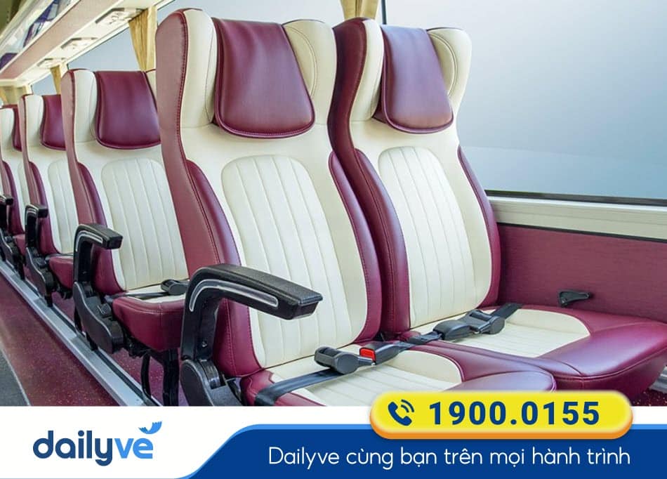 Nội thất xe ghế ngồi 29 chỗ của nhà xe Biển Việt Xanh Bến Tre