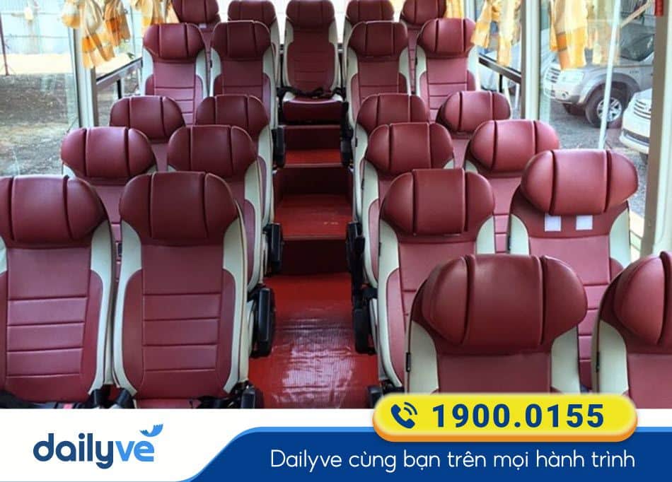 Nội thất xe ghế 29 chỗ của xe Cường Thủy Long Khánh đi Sài Gòn