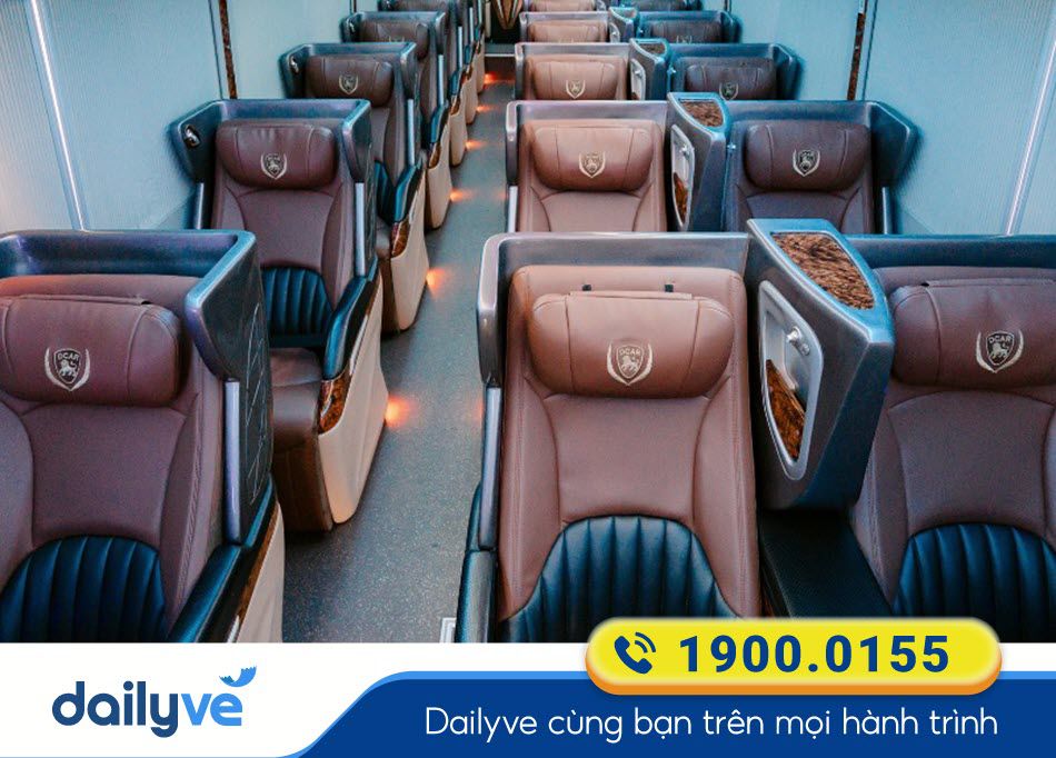 Các tiện ích hiện đại dòng xe ghế 45 chỗ của xe khách Anh Huy Đất Cảng