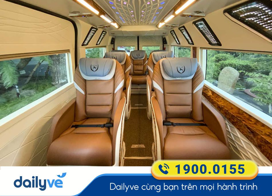 Nội thất dòng xe ghế Limousine 9 chỗ của xe khách Thảo Hồng