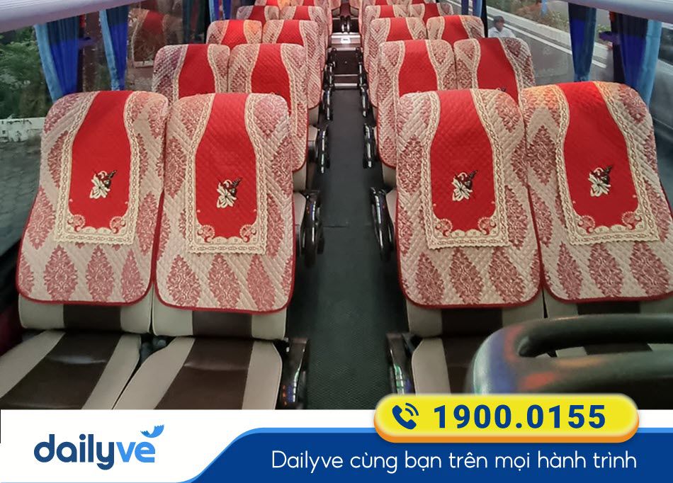 Nội thất xe ghế ngồi 45 chỗ của xe Quốc Phú Bà Rịa Vũng Tàu