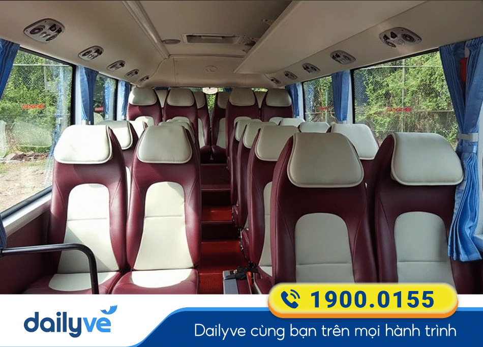 Nội thất xe ghế 29 của nhà xe Bá Hải Bến Tre