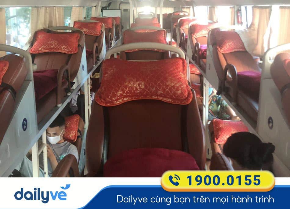 Nội thất xe giường nằm 38 chỗ của nhà xe Sao Vàng