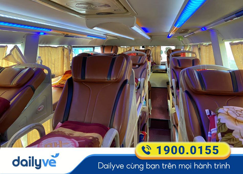 Nội thất xe giường nằm 40 chỗ của nhà xe Mạnh Hà Hải Dương