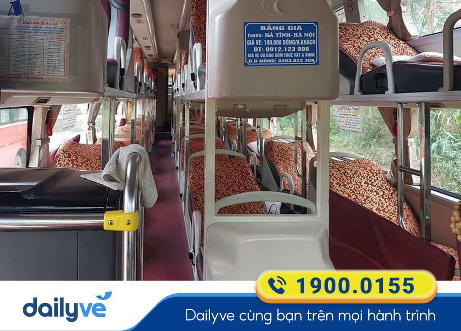 Nội thất xe giường nằm 44 chỗ của nhà xe Châu Tịnh Hà Tĩnh