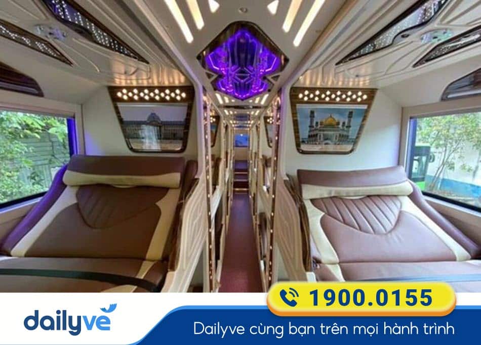 Nội thất dòng xe Limousine 20 phòng đôi của xe Phú Quý Hà Tĩnh