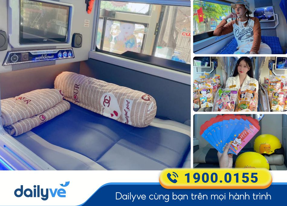 Nội thất xe Limousine 22 phòng của nhà xe Cuộc Huê Bình Định