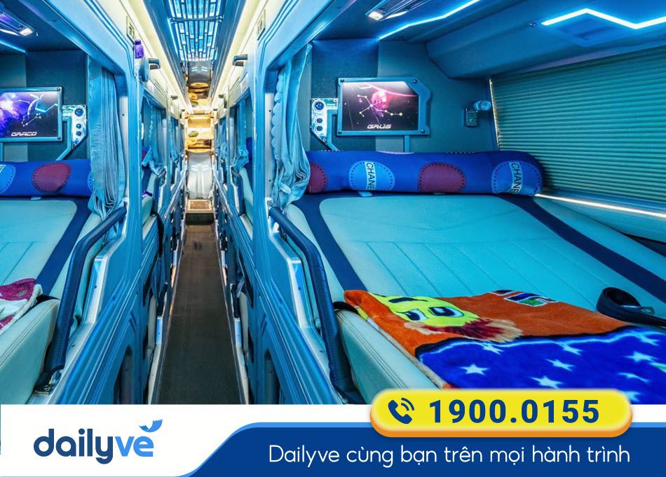 Tiện ích hiện đại dòng xe Limousine 22 phòng của xe Hạnh Cafe Sài Gòn