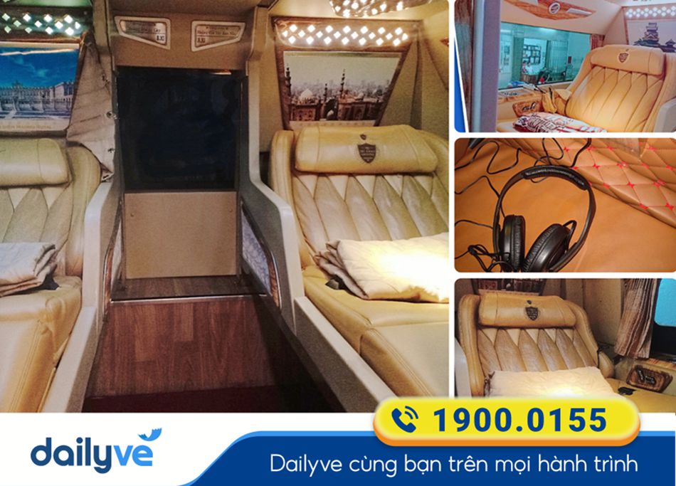 Nội thất xe Limousine 22 phòng của nhà xe Trí Nhân Bạc Liêu - Sài Gòn