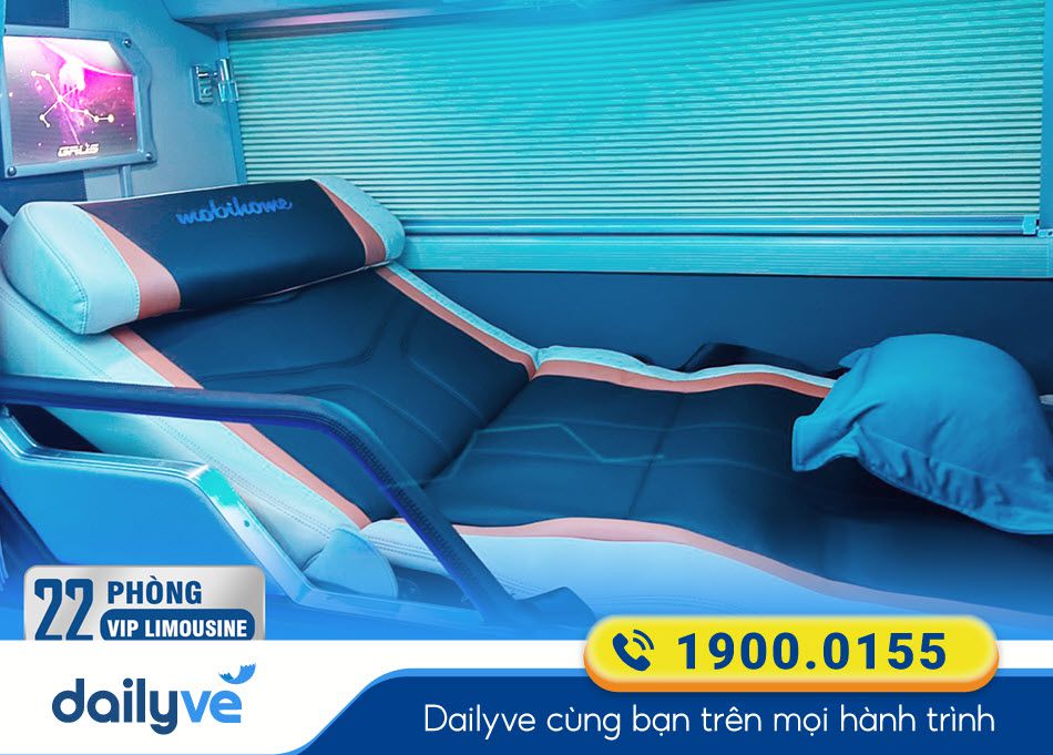 Nội thất xe Limousine 22 phòng Vip của nhà xe Tuấn Trung đi Đắk Lắk