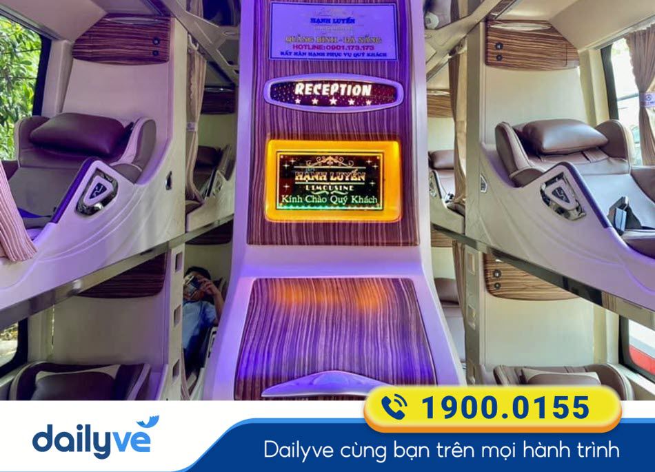 Dòng xe Limousine 34 phòng của nhà xe Hạnh Luyến đi Đà Nẵng