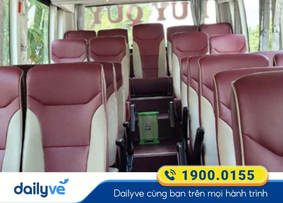 Nội thất xe ghế ngồi 29 chỗ của xe Duy Quý Mỹ Tho