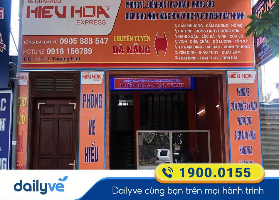 Phòng vé của nhà xe Hiếu Hoa tại Đà Nẵng