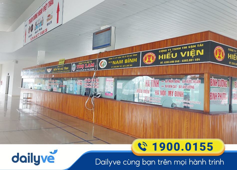Phòng vé của nhà xe Hiếu Viện tại bến xe Hà Tĩnh