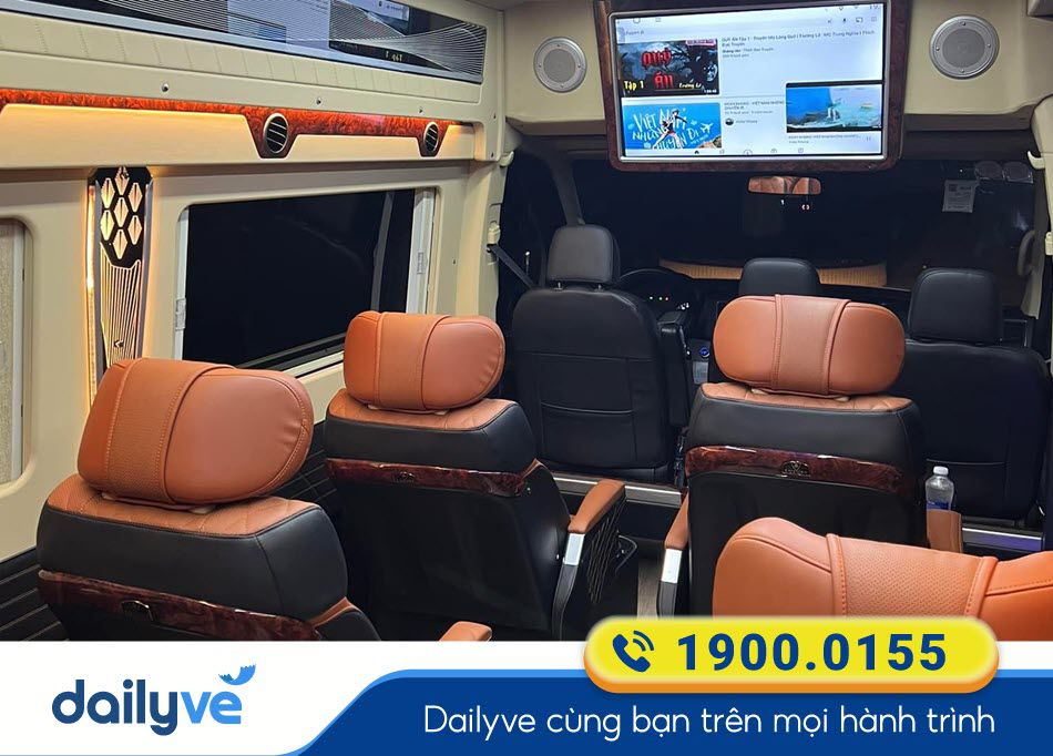 Nội thất xe Limousine Hà Nội - Phú Thọ của xe khách Hoàng Hà