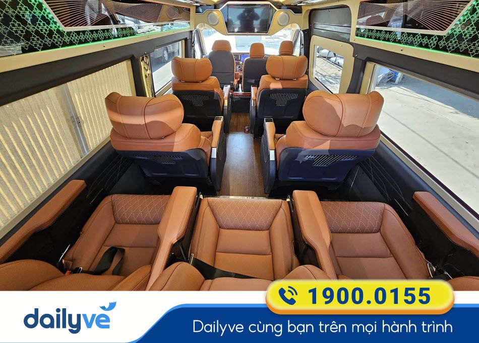 Tiện ích dòng xe Limousine 9 chỗ của xe khách Hoàng Phương Hải Phòng