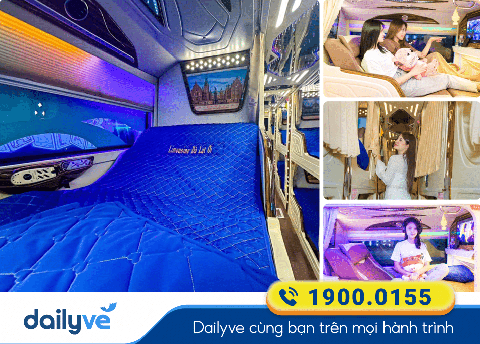 Tiện nghi hiện đại xe Limousine 22 phòng của xe khách Đà Lạt Ơi