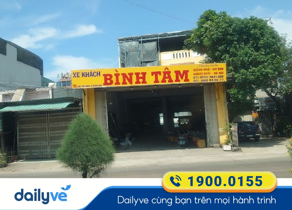Địa chỉ văn phòng nhà xe Bình Tâm tại Quảng Ngãi