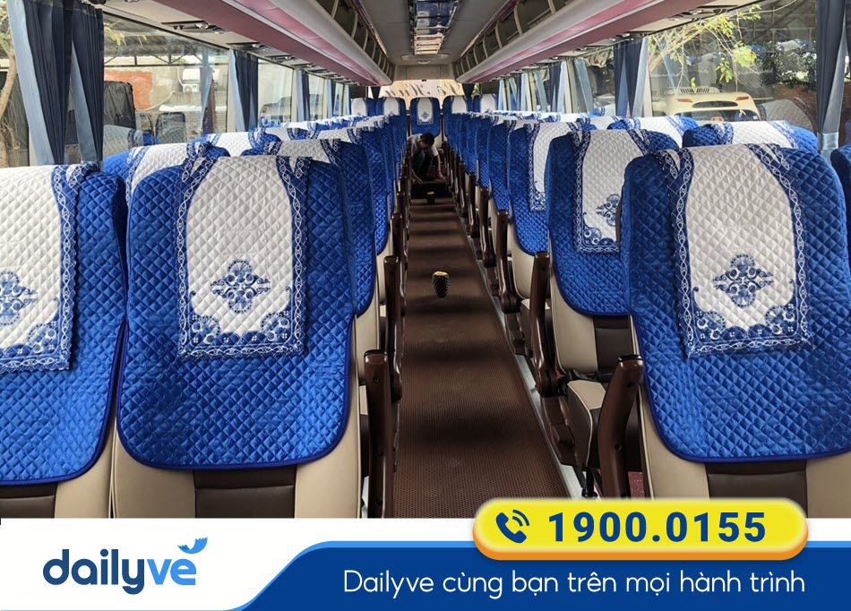 Nội thất xe ghế 45 chỗ của nhà xe Đại Dương đi Hà Nam