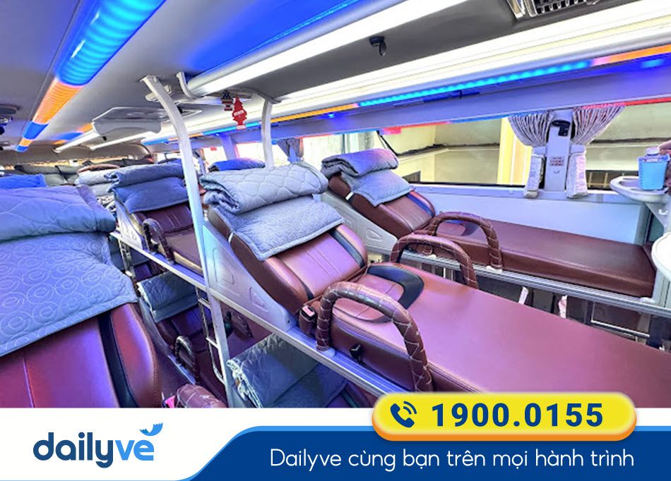 Nội thất xe giường nằm 40 chỗ của nhà xe Hải Luân