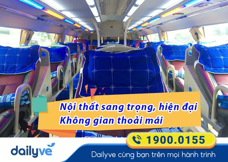 Nội thất xe giường nằm 44 chỗ của nhà xe Hoàng Gia 77
