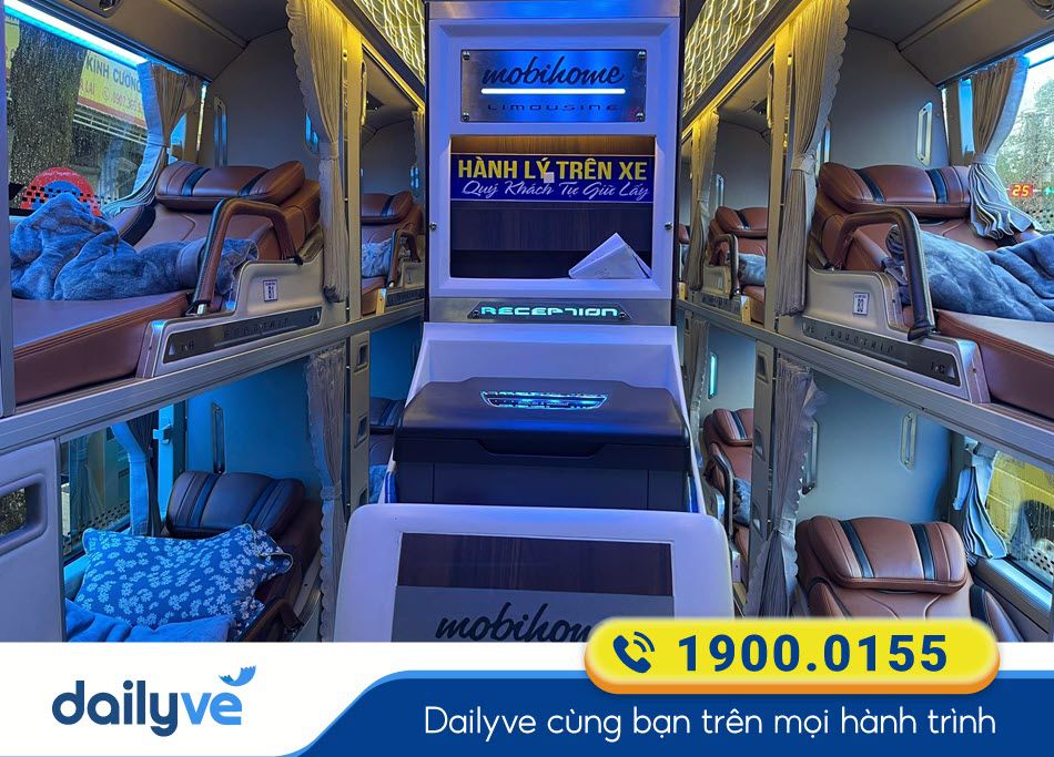 Nội thất xe Limousine 34 phòng của xe khách Anh Phát