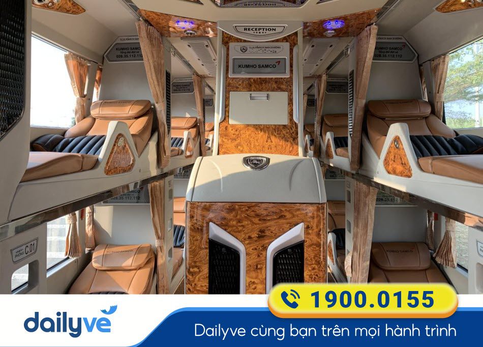 Nội thất xe Limousine 34 phòng của nhà xe Kumho Samco Buslines