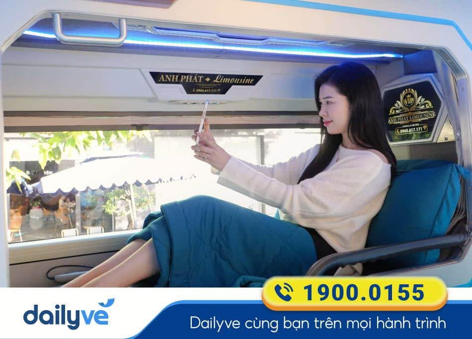 Tiện nghi hiện đại dòng xe Limousine của nhà xe Anh Phát Gia Lai