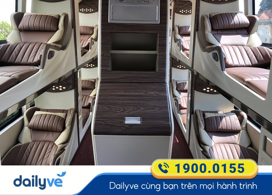 Tiện nghi xe giường nằm 36 chỗ của nhà xe Dung Nghĩa