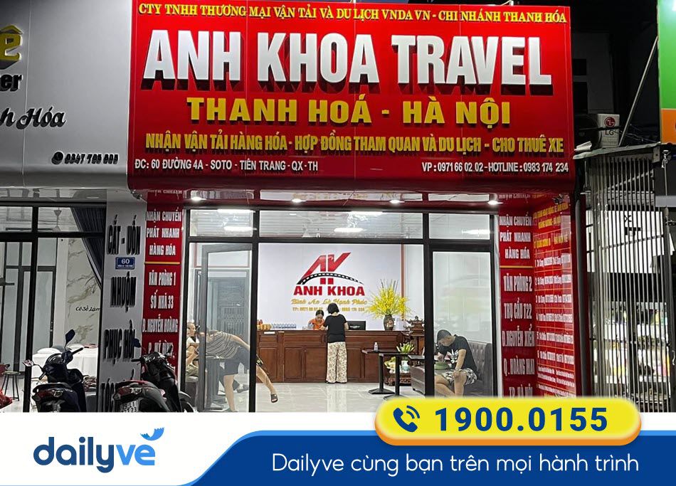 Địa chỉ văn phòng nhà xe Anh Khoa Thanh Hóa