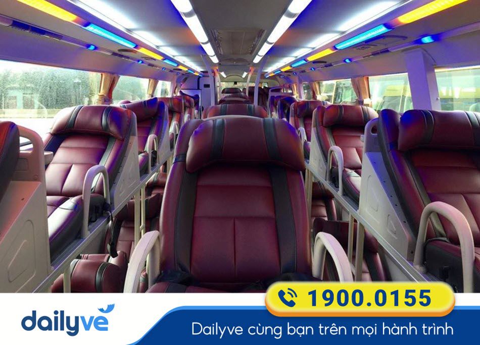 Nội thất xe giường nằm 40 chỗ của xe Hữu Hậu Sài Gòn đi Tri Tôn - An Giang