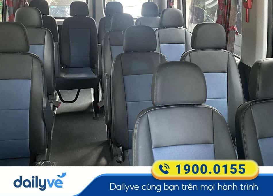 Nội thất xe ghế 16 chỗ đời mới của nhà xe Bảo Phong Thái Nguyên