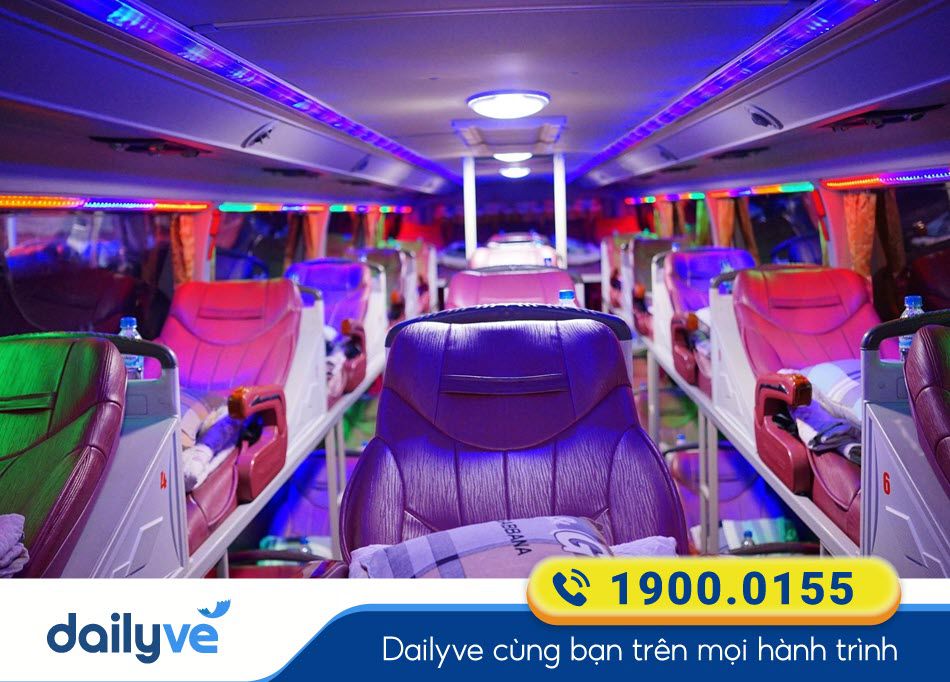 Nội thất xe giường nằm 44 chỗ của nhà xe Cầu Mè Hà Giang