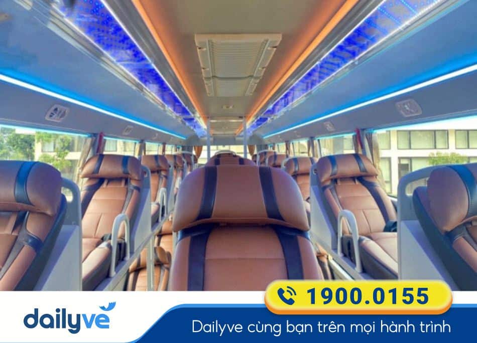 Tiện nghi xe giường nằm 44 chỗ của nhà xe Sáu Bản Gia Lai