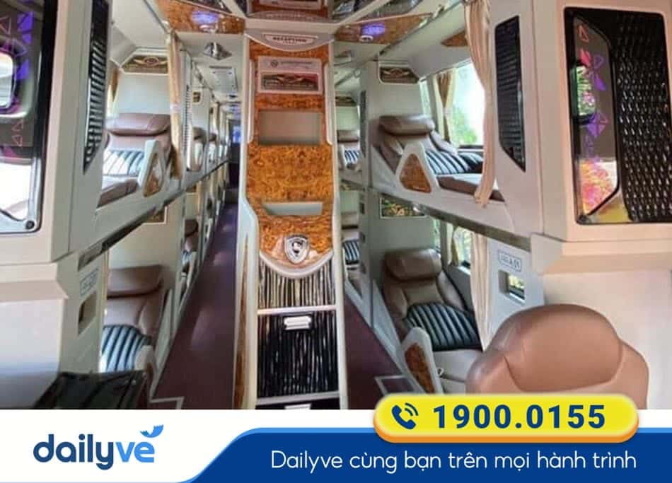 Tiện ích xe giường nằm Limousine 34 phòng của nhà xe Vương Tấn Dũng Gia Lai